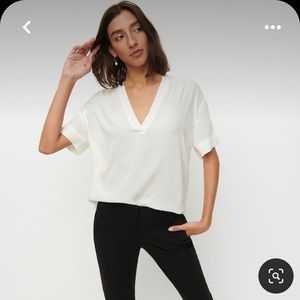 Short-sleeve J. crew Blouse in Ivory Size XS